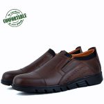 Chaussures Médicales Pour Homme 100% Cuir CRUST Marron LO-682M