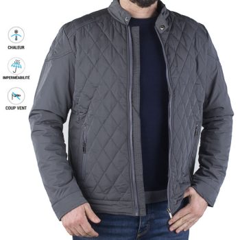 Blouson matelassé Gris pour homme - Style et confort 8877A