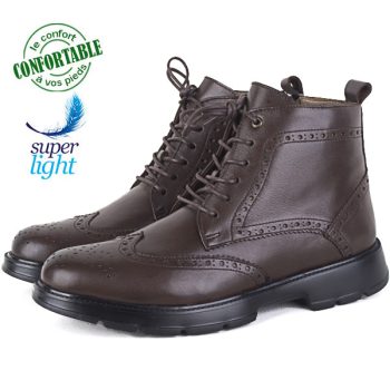 Bottines homme en cuir – confortable et légère 070M
