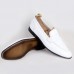 Mocassins Confortables 100% Cuir Blanc AG-B404
