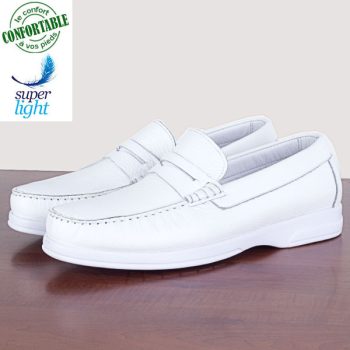 Mocassin Homme Ultraléger Blanc – Confort Exceptionnel et Style Décontracté 048