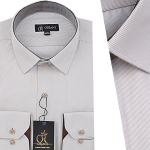 Chemise Pour Homme manches Longues avec Rayures Beiges ciel OR-069