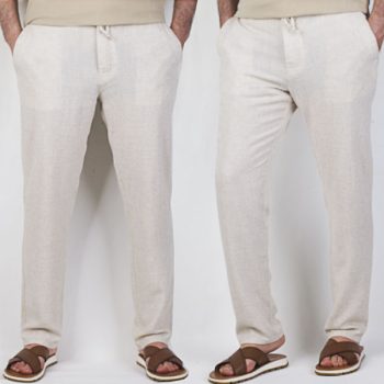 Pantalon Homme Lin Beige – Léger & Respirant Été LN01