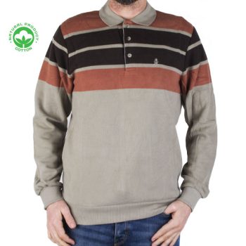 Sweat homme col Polo – Confort et style décontracté 22815K
