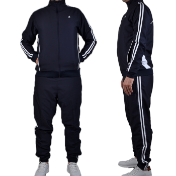 Survêtement Pour Homme Original - Orjani Bleu Design Bandes Blanches