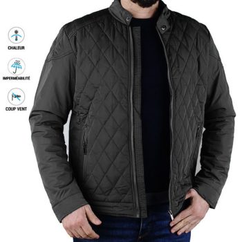 Blouson matelassé Noir pour homme - Style et confort 8877N