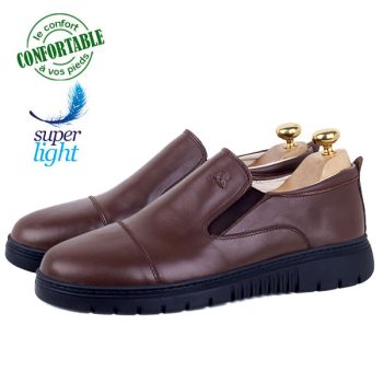 Chaussures Confortables Homme en Cuir Marron - Élégance et Légèreté S315M