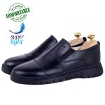 Chaussures Confortables Homme en Cuir Noir - Élégance et Légèreté S315N