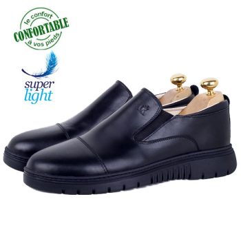 Chaussures Confortables Homme en Cuir Noir - Élégance et Légèreté S315N
