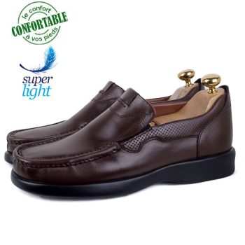 Mocassins Homme Marron Ultra Légers et Confortables B456M