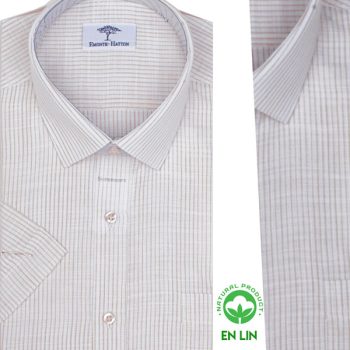 Chemise Style Méditerranéen Rayée à Manches Courtes FY03