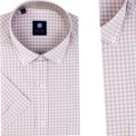 Chemise en Lin demi-manche Homme à Petits Carreaux – G235