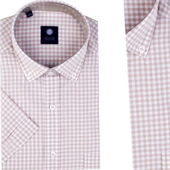 Chemise en Lin demi-manche Homme à Petits Carreaux – G235