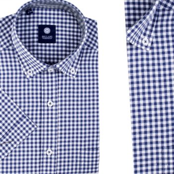 Chemise en Lin demi-manche Homme à Petits Carreaux – A235