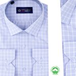 Chemise manches longues homme à carreaux – en coton R0726