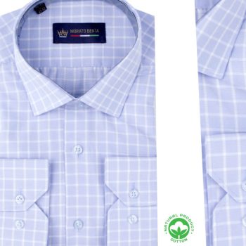 Chemise manches longues homme à carreaux – en coton R0726
