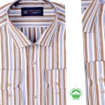 Chemise homme rayures classiques en poly-coton R0426