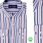 Chemise rayée homme poly-coton – Confort et modernité R0526
