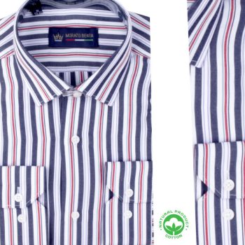 Chemise rayée homme poly-coton – Confort et modernité R0526