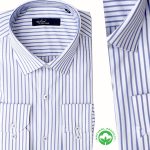Chemise homme rayée en coton L0707