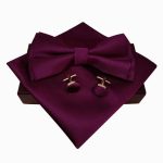 Coffret Nœud Papillon Violet Foncé pour homme N010