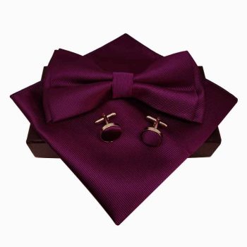 Coffret Nœud Papillon Violet Foncé pour homme N010