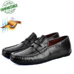 Mocassin confortable 100% Cuir Noir BT-049N