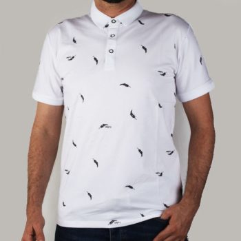 Polo imprimé à motifs pour homme en coton– Élégance Décontractée 18402