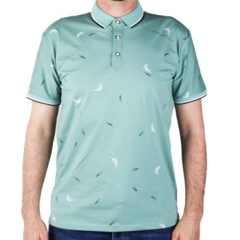 Polo imprimé à motifs pour homme en coton– Élégance Décontractée 18405