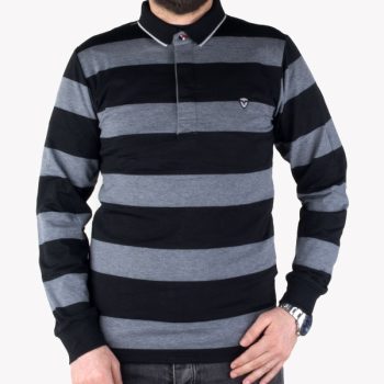 Polo Rayé pour Homme Manches Longues LC06