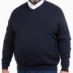 Pull à Col V Grand Taille pour Homme en Coton LC02