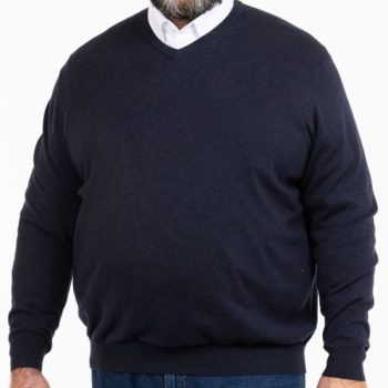 Pull à Col V Grand Taille pour Homme en Coton LC02