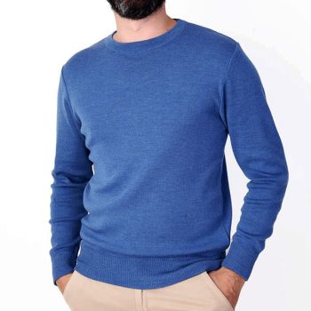 Pull Bleu Très Doux Coupe Droite Pour Homme TR5