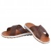 Sandales 100% cuir extra-confortable pour Homme Tabac LO-001T